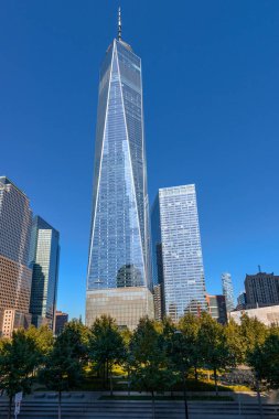 New York - ABD - 19 Ekim, 2018-Lower Manhattan New York'ta kentsel gökdelenler