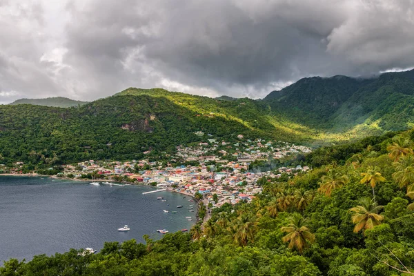 Small town Soufriere in Saint Lucia, Caribbean Islands — Stock Photo, Image