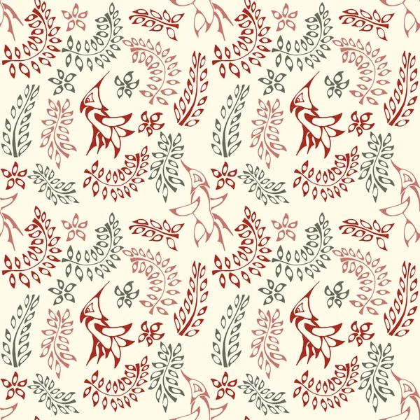 Desen kuşlarla çiçek