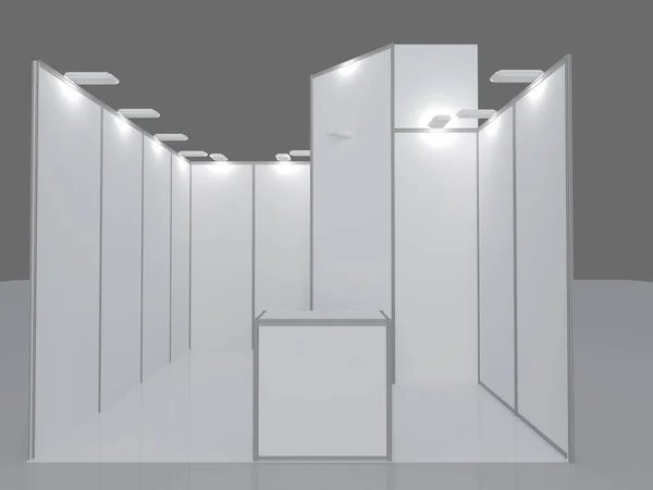 Blank exhibition stand. 3d render isolated on white background, Empty trade event stand