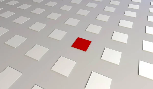 Three dimensional render of a abstract red and white cubes. background