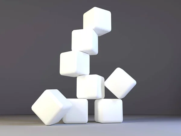 シンプルな白いボックス表示 デザインのレンダリング — ストック写真