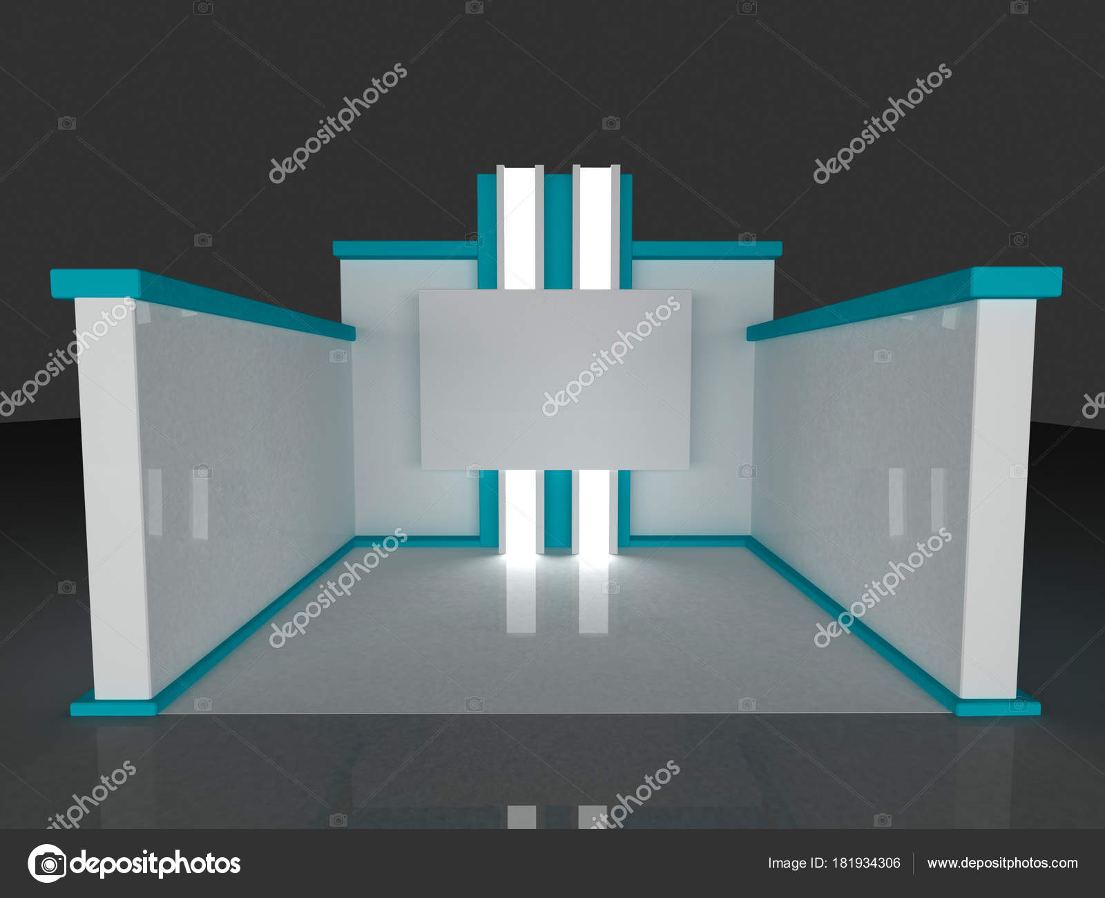 Download Free Blue Stand Booth Mock Up Template 3d Rendering Stock Photo C Klllane 181934306 PSD Mockup Template