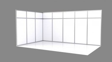 Ticaret Fuar Standı, Fuar yuvarlak, Sergi donatımı, alanınızda bir ackground 3d render görselleştirme