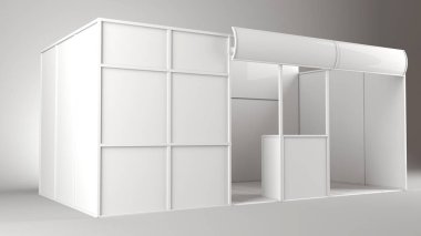 Ticaret Fuar Standı, Fuar yuvarlak, Sergi donatımı, alanınızda bir ackground 3d render görselleştirme