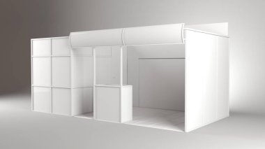 Ticaret Fuar Standı, Fuar yuvarlak, Sergi donatımı, alanınızda bir ackground 3d render görselleştirme