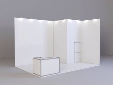 Ticaret Fuar Standı, Fuar yuvarlak, Sergi donatımı, alanınızda bir ackground 3d render görselleştirme