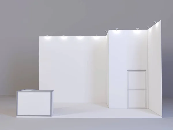 Trade exhibition stand, Exhibition round, 3D rendering visualization of exhibition equipment,space on a ackground