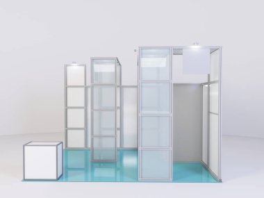 Ticaret Fuar Standı, Fuar yuvarlak, Sergi donatımı, alanınızda bir ackground 3d render görselleştirme