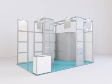 Ticaret Fuar Standı, Fuar yuvarlak, Sergi donatımı, alanınızda bir ackground 3d render görselleştirme