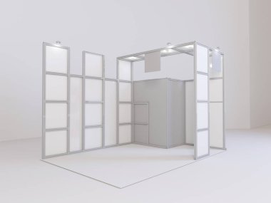 Ticaret Fuar Standı, Fuar yuvarlak, Sergi donatımı, alanınızda bir ackground 3d render görselleştirme