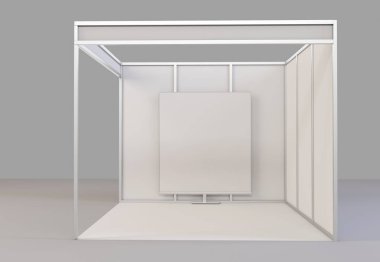 Ticaret Fuar Standı, Fuar yuvarlak, Sergi donatımı, alanınızda bir ackground 3d render görselleştirme