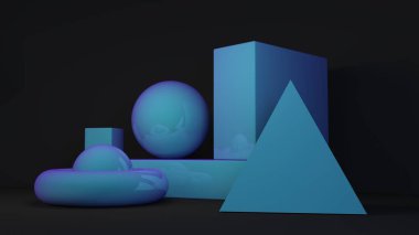 Soyut mavi ve siyah arkaplan