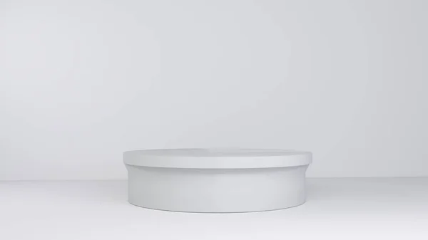 beyaz duvar boş silindir kat 3d render