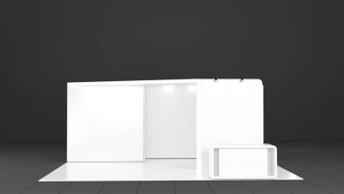 Ticaret Fuar Standı. işlenmiş illüstrasyon.