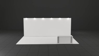 Ticaret Fuar Standı. işlenmiş illüstrasyon.