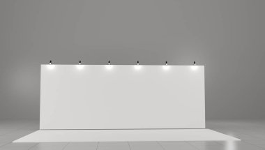 Boş zemin afiş. 3d illüstrasyon izole beyaz arka plan üzerinde