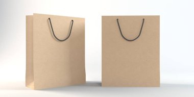 Kağıt torba beyaz arkaplanda izole edildi