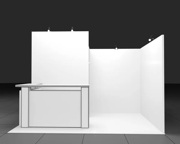 3Dレンダリング展示ブースモックアップスタンド — ストック写真