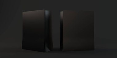 Siyah alışveriş çantası markalaşma ve reklam için 3D modelleme