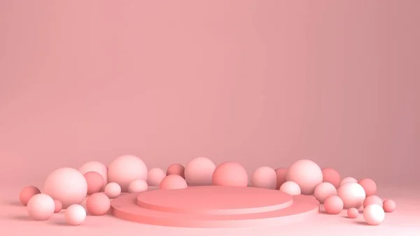 3d renderelés party design összetétele. Abstact 3D geometriai formák háttér nyaralás koncepció. 3d rózsaszín háttér. — Stock Fotó