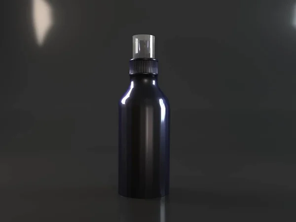 Черная бутылка 3D рендеринг макет — стоковое фото