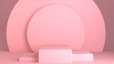 3 boyutlu vitrin. Ürün kozmetik sunumu için 3d soyut arkaplan