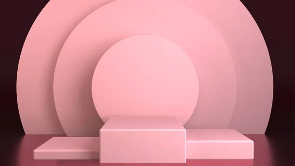 3 boyutlu vitrin. Ürün kozmetik sunumu için 3d soyut arkaplan.