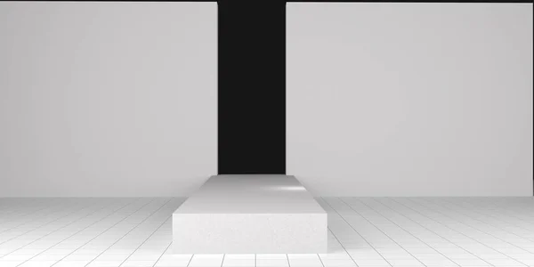 Empty fashion show stage with catwalk. 3D rendered — 스톡 사진