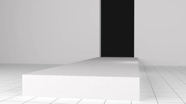 Empty fashion show stage with catwalk. 3D rendered — 스톡 사진