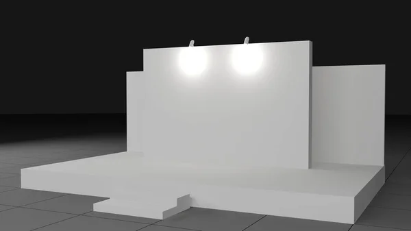 3D illustration scen bakgrund LED TV block fyrkantig stil med tomt utrymme logotyp företag för händelse utställning. Hög upplösning — Stockfoto