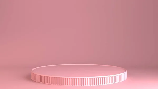 Fondo de forma geométrica pastel abstracto. Escena de podio rosa 3D con pedestal. Escaparate vacío para publicidad. Concepto mínimo. —  Fotos de Stock