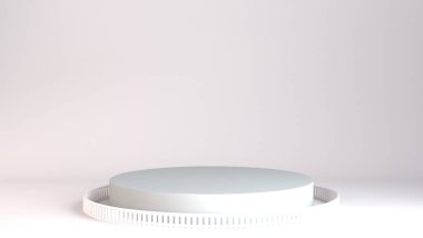 Beyaz boş müzikal, tiyatro, konser ya da eğlencenin boş şablonunun 3 boyutlu bir çizimi