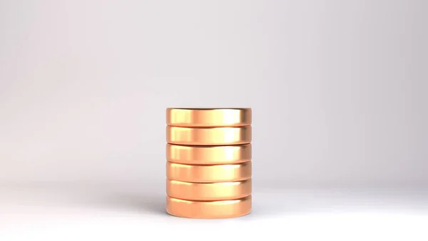 Банковская и финансовая концепция Золотые монеты изолированы на белом фоне. 3d — стоковое фото