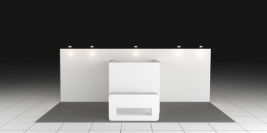 3d illüstrasyon sahne arkaplanı Olay sergisi için boş alan logosu şirketi ile Led Tv ekran bloğu kare biçimi.