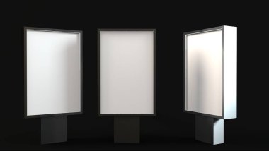 Üç deniz feneri seti. Beyaz arkaplanda üç boyutlu görüntü izole edildi. 3d hazırlayıcı