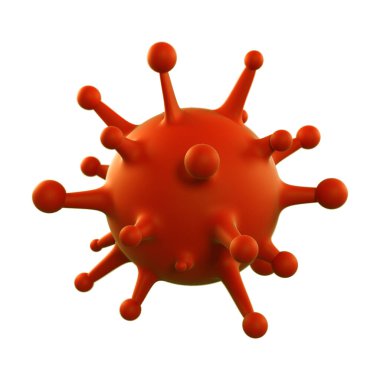 Coronavirus medikal illüstrasyon, beyaz arka planda izole edilmiş, 3D görüntüleme