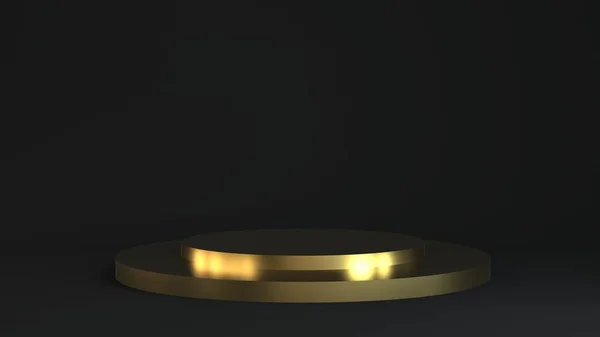 Renderização 3D em fase de produto dourado — Fotografia de Stock