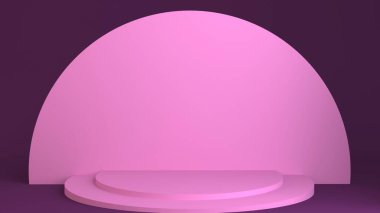 Güzel lüks arka plan kaidesi. 3d illüstrasyon, 3d canlandırma.