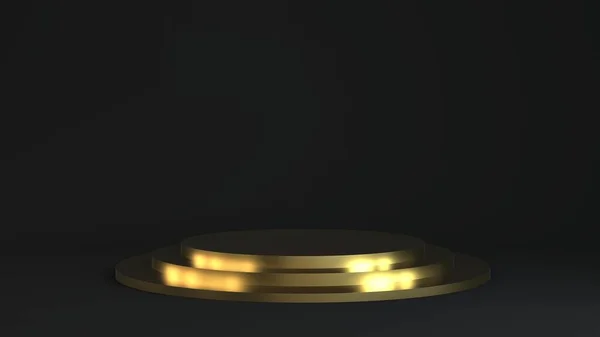 Renderização 3D em fase de produto dourado — Fotografia de Stock