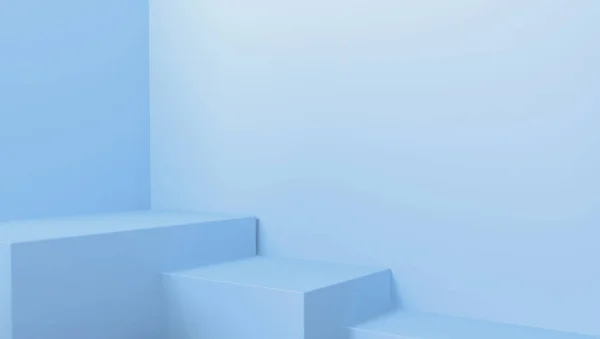 arkaplan 3d mavi renkte podyum ve minimal mavi pastel duvar sahnesi, minimum soyut arkaplan 3d görüntüleme