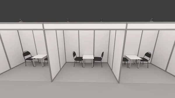 Modular Exhibition stand design system. 3D render