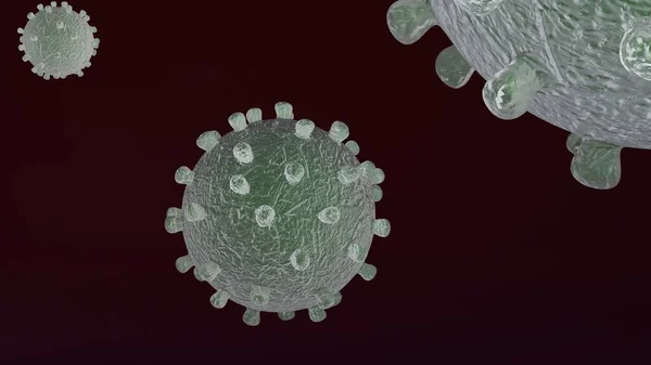 Concetto medico illustrazione di più virus corona, rendering 3D — Foto Stock