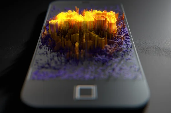 Akıllı telefon yayılan Augmented Reality — Stok fotoğraf