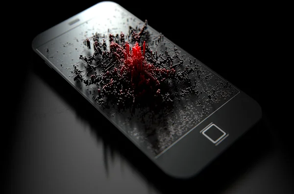 智能手机产生感染 — 图库照片