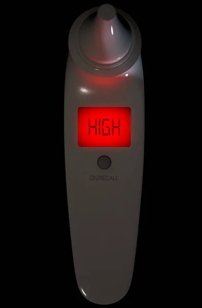 Kind Ohr Thermometer hoch rot — Stockfoto