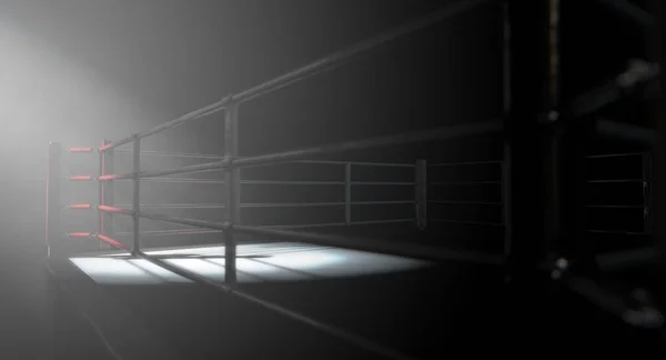 Boxing Ring Corner Lit — Stock Photo, Image