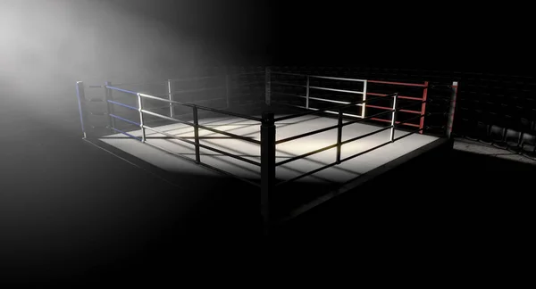 Boxerský Ring rohu svítí — Stock fotografie