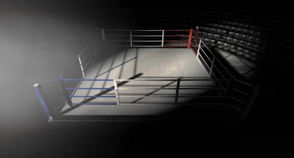 Canto do anel de boxe Lit — Fotografia de Stock