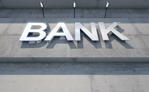 Modern Bank Building Signage — Fotografie, imagine de stoc